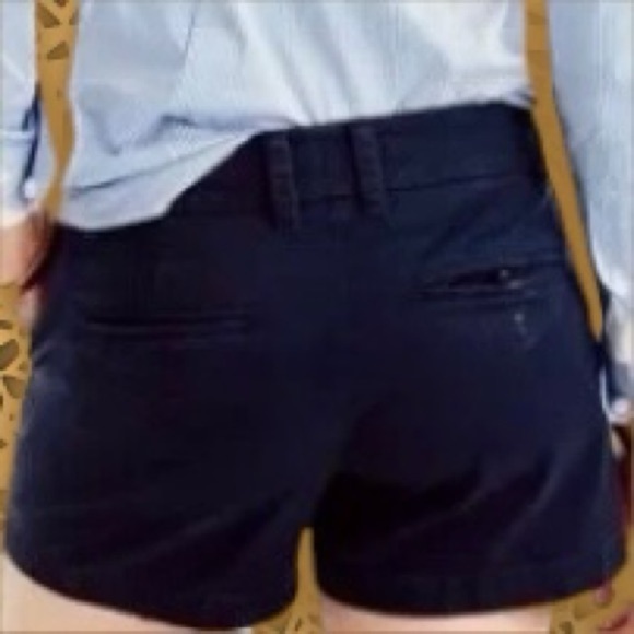 J. Crew Navy Blue 100% Cotton Chino Shorts Size 4 - Picture 2 of 12